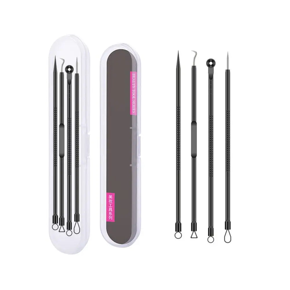 4-Piece Blackhead Remover Tool Set – Stainless Steel Pimple Popper Blackhead Remover Tool Oasis Select B