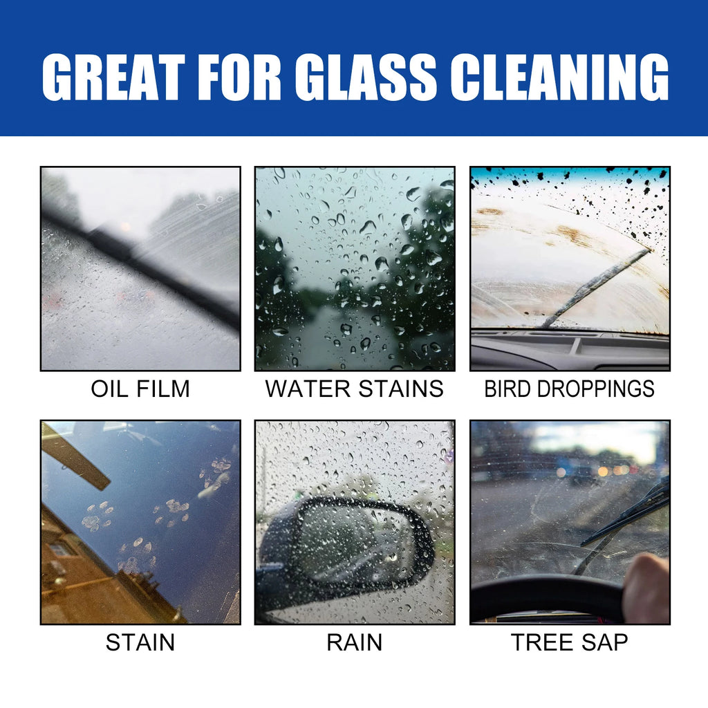 Glass Oil Film Remover for Car Windshield Cleaner with Sponge Car Glass Polishing Clear Window Auto Detailing Improve Clarity Oasis Select