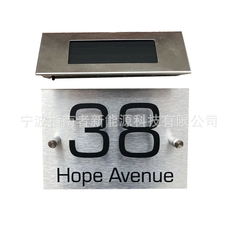 Solar-powered House Number Lights, Digital Address Indication Number Plates Light Control House Number Warning Indication Plates Oasis Select
