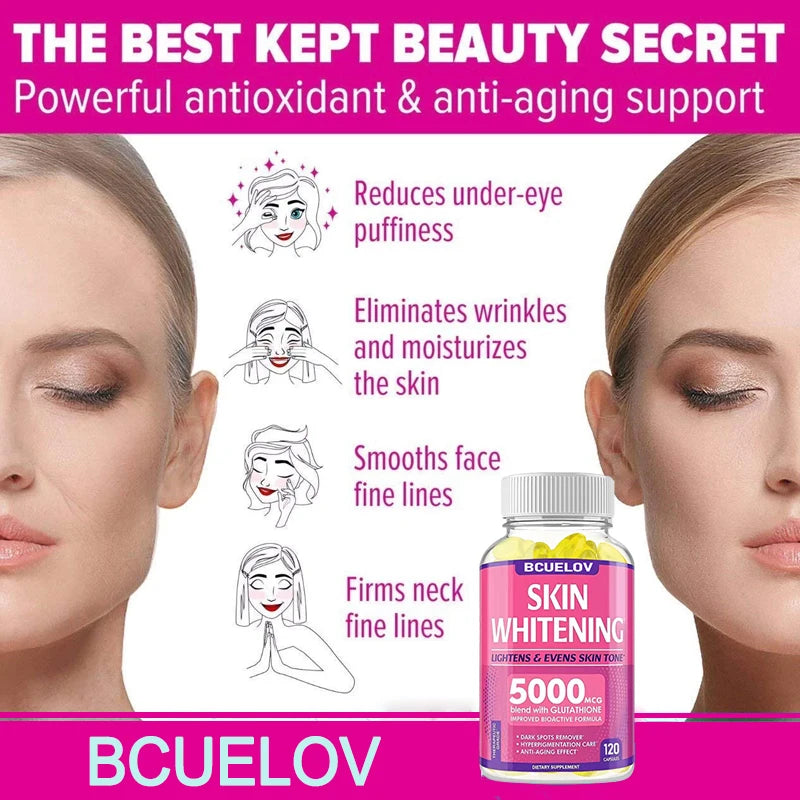 Skin Whitening with L-Glutathione 5000mcg Dark Spot Brightening, Anti-Aging, Antioxidant Capsules Oasis Select