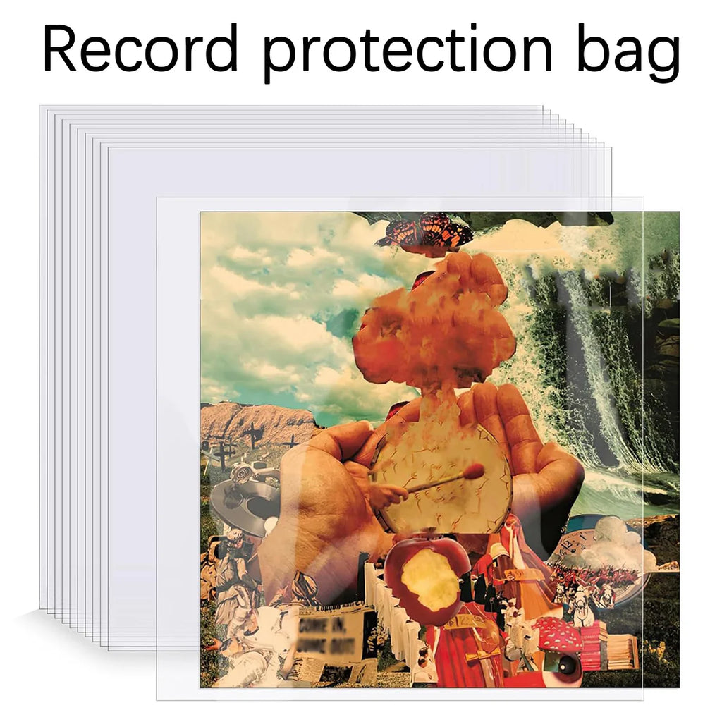12-inch vinyl record protective sleeve, transparent bag for turntable LP records, open record bag, 32.3cm*32cm, 20/50 pieces Oasis Select