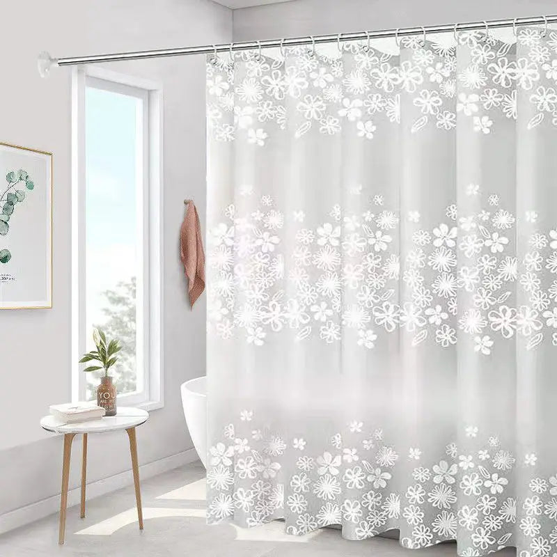 Eco Friendly PEVA Waterproof Bath Curtain Rustproof Grommets Leaf Design Modern Bathroom Decor Set Includes Hooks Oasis Select B 100x180cm