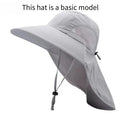 Wide Brim Full Face Cover Bucket Hat for Women Summer Beach Sun Hat with UV Protection Visor Flap Fisherman Cap Outdoor Sports Oasis Select Grey M 56-58cm