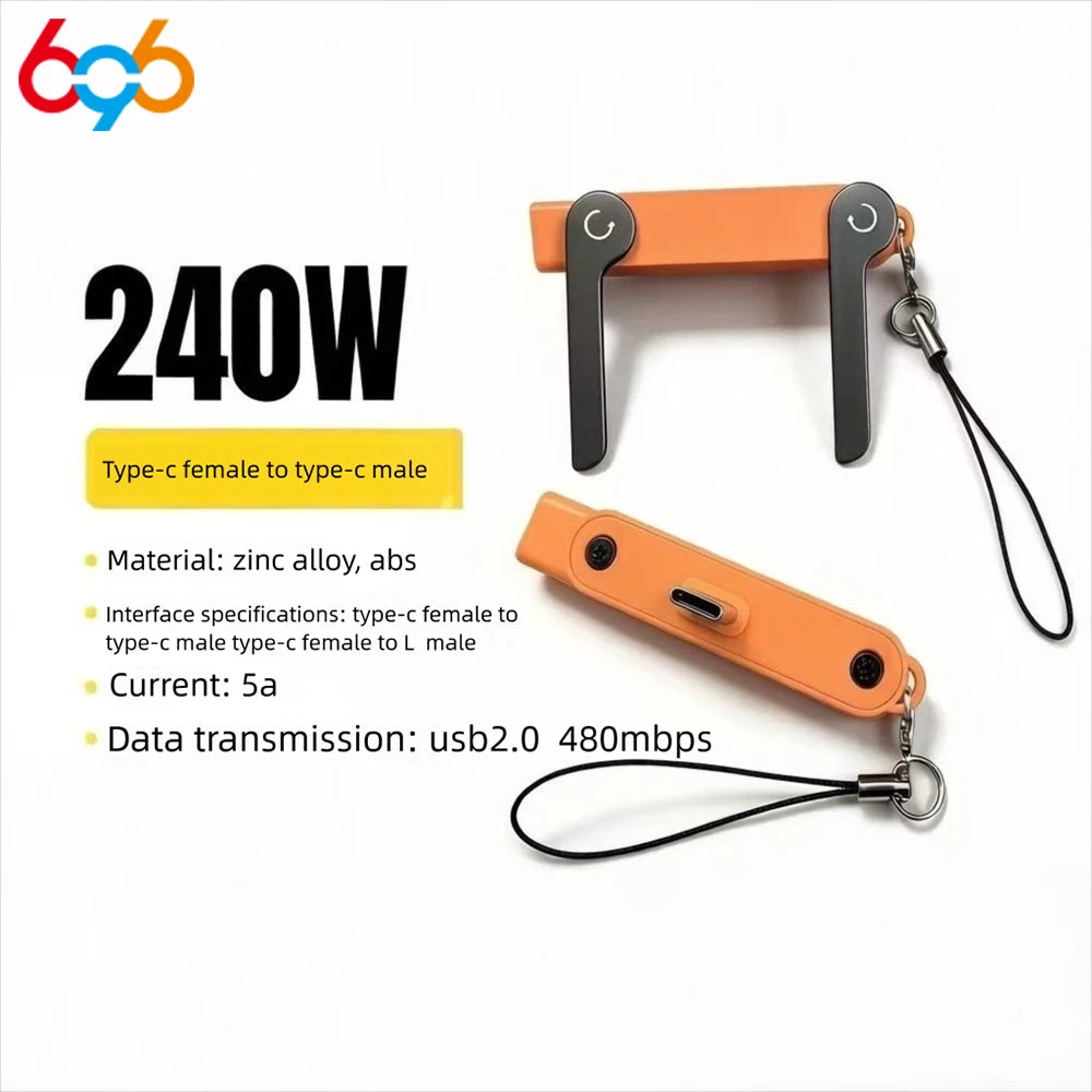 2 In 1 Fast Charging Dapter Foldable Adapter 240W Fast Charge Type C To Type C Converter Multifunction Phone Charge Mini Bracket Oasis Select OGSZJ