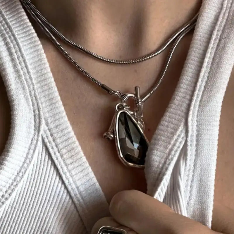 Long Necklace Female Winter Sweater Chain Irregular Crystal Pendant Charms Choker Necklace For Women Elegant Gifts Oasis Select