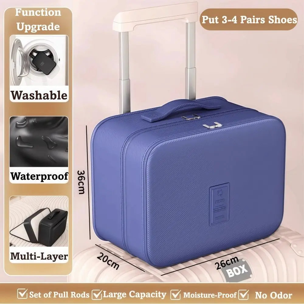 Upgraded Multi-layer Travel Shoe Bag Zipper Sturdy Sneakers Storage Bag Waterproof Portable Storage Box Store 4 Pairs of Shoes Oasis Select