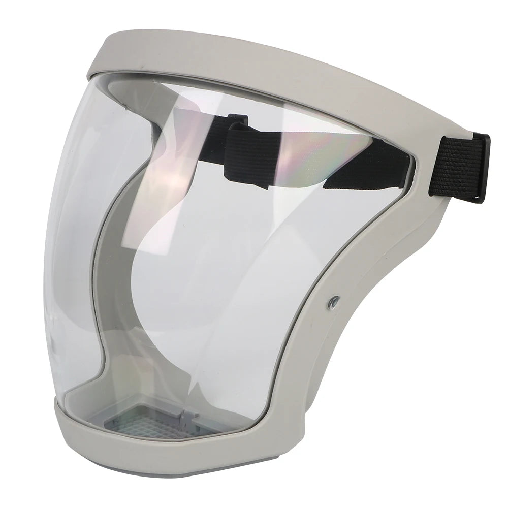 Full Face Shield Protection Face Cover Oil-splash Proof Mask With Filters Motorcycle Bicycle Cycling Dusting Mask Kitchen Tool Oasis Select GRAY