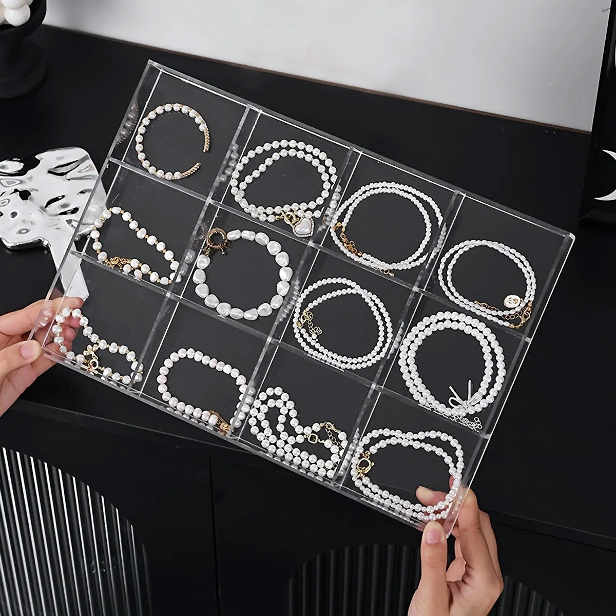 Transparent plastic jewelry storage box, jewelry tray, nail art, jewelry, rings, necklaces and other jewelry storage boxes Oasis Select