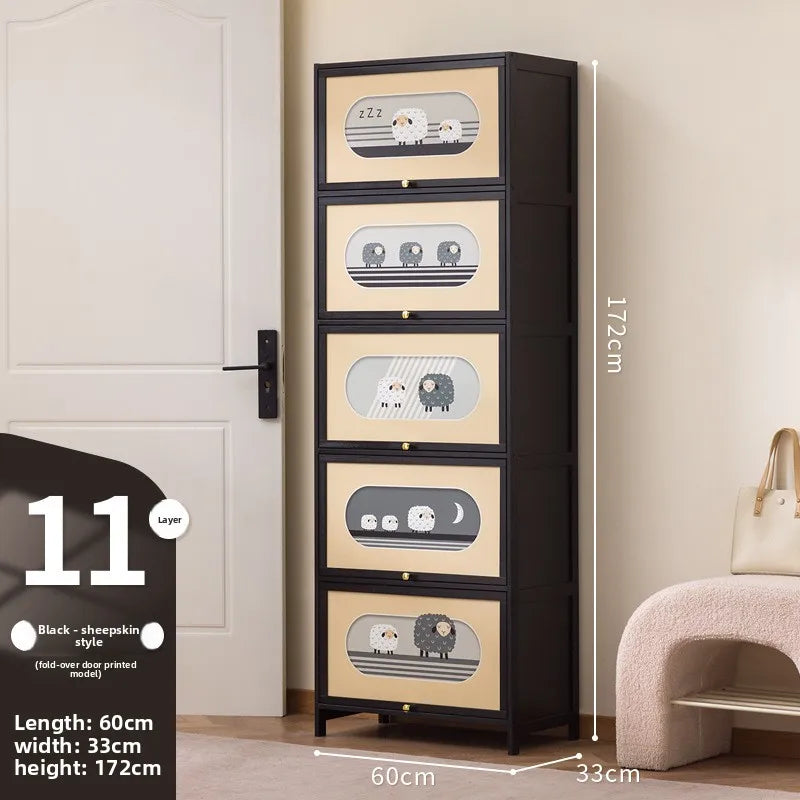 Multi-layer shoe rack outside the door of the home, artifact, large shoe cabinet, indoor corridor bamboo simple shoe cabinet Oasis Select Eleventh floor 60cm