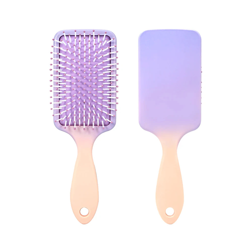 Massage Air Cushion Comb-Anti-static Air Cushion Brush Square Air Cushion Comb Plastic Handle Special For Real Hair Wigs Oasis Select M3888tm-Purple-02