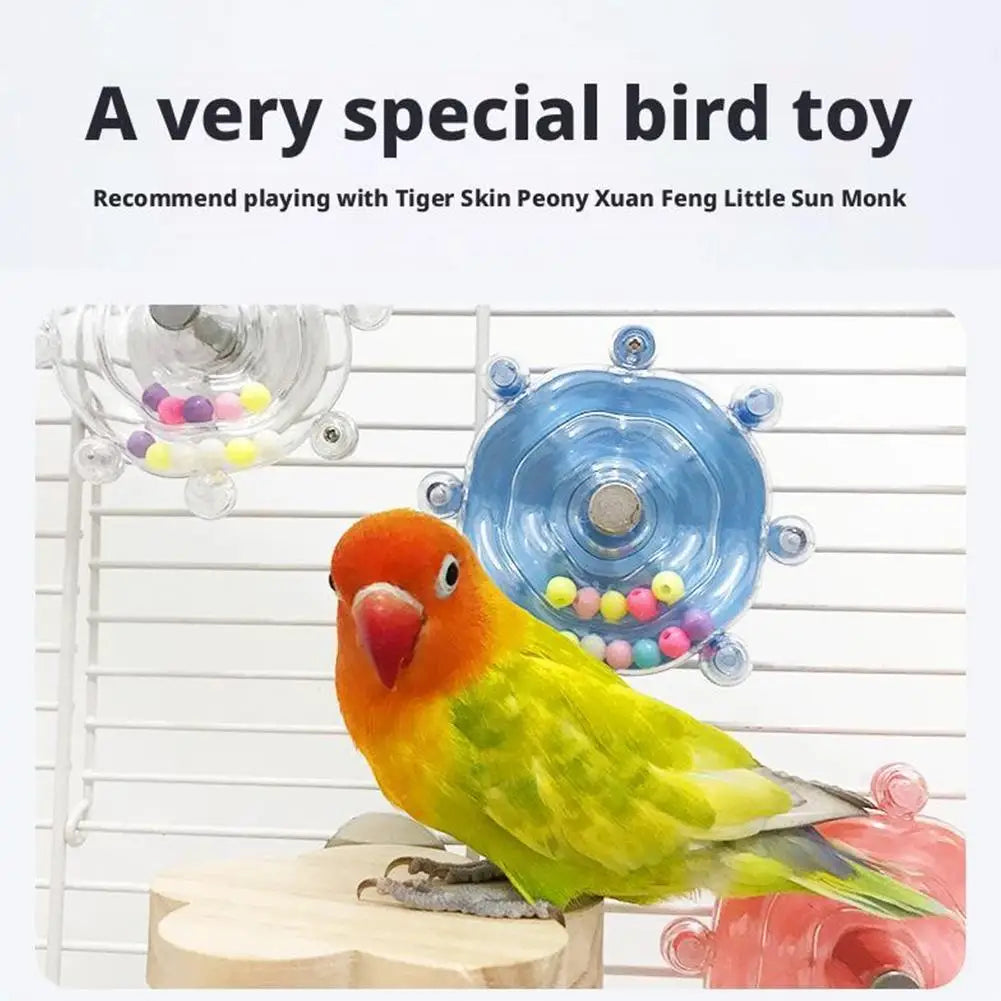 Parrot Wheel Parrot Interactive Toy Bird Turntable Hang Toys Sounding Ball Toys Stand Playing Cage Accessories Pet Supplies Bird Oasis Select