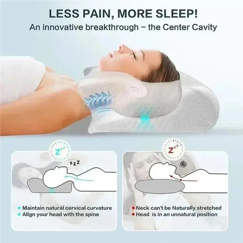 2026-WISH Sleep For Neck Pain Relief Stomach Support Pillow Memory Foam For Neck Pillow Contoured Sleep Memory Pillow Butterfly Oasis Select