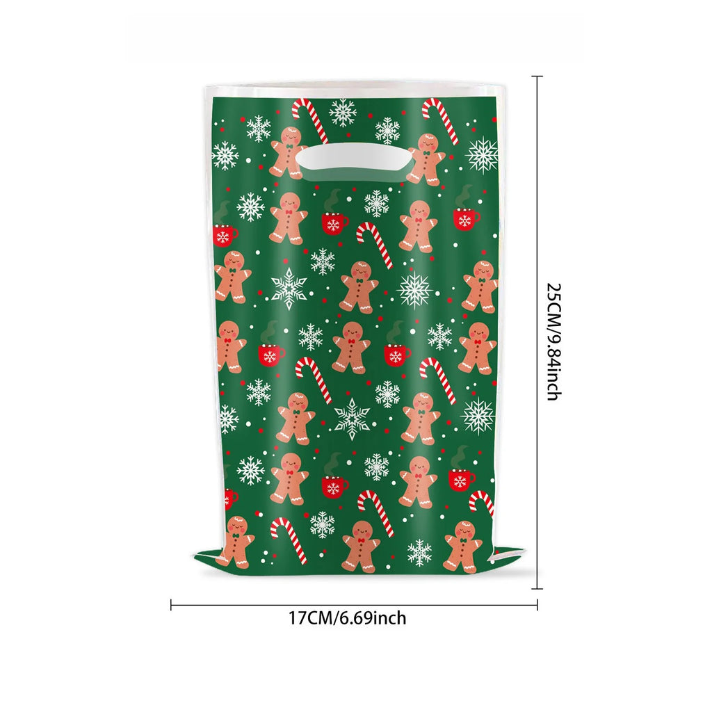 10pcs Christmas Bags Snowflakes Candy Gift Bags Merry Christmas Decoration Gift Wrapping Treat Bags New Year Packing Bag Oasis Select