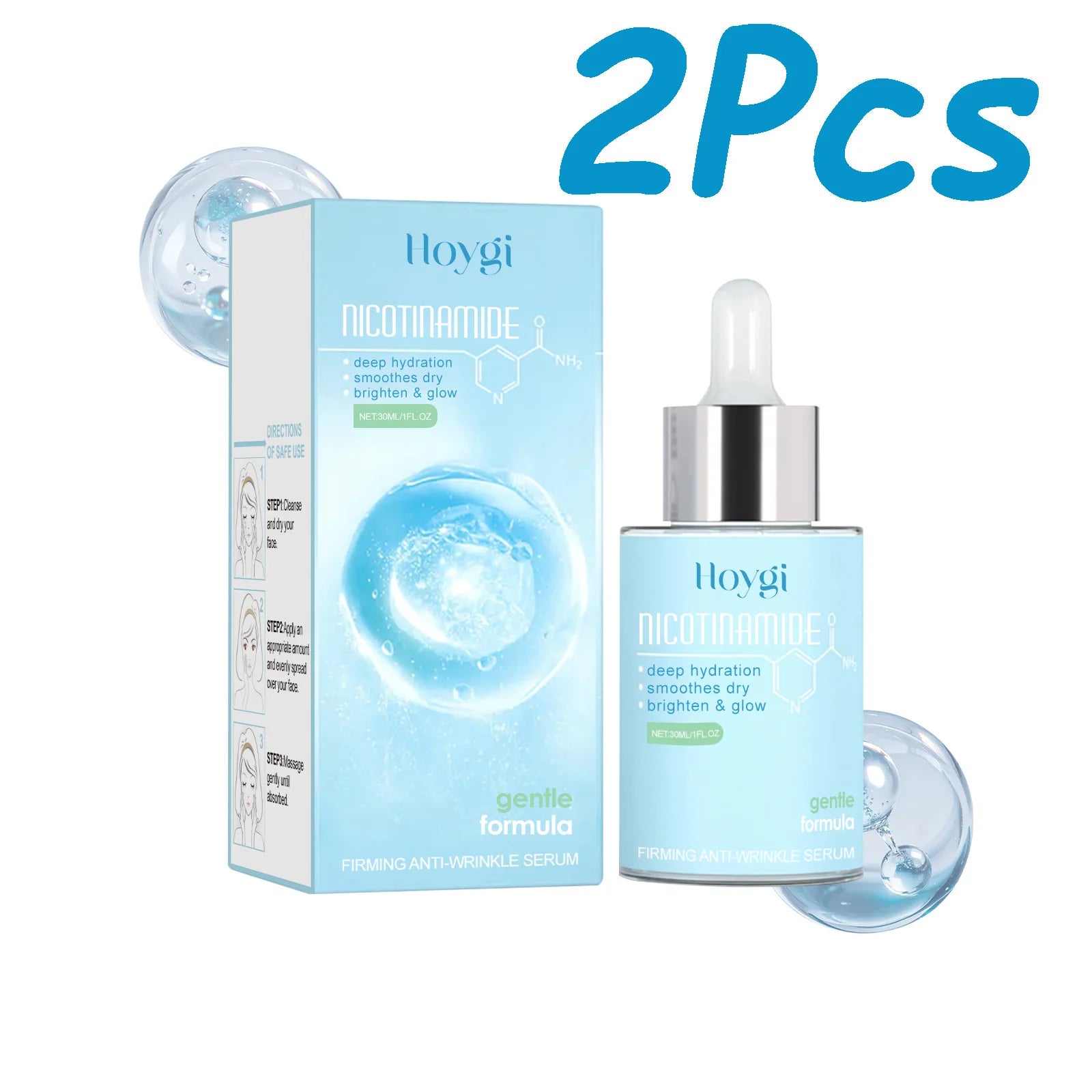Firming Anti-Wrinkle Face Serum – Niacinamide & Hyaluronic Acid Anti-Wrinkle Face Serum Oasis Select 2 x 30ml Boxed