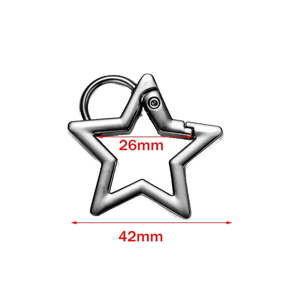 5pcs Star Small Carabiners Clips Metal Trigger Spring Rings Snap Hooks DIY Charms Accessory for Keychains Bag Purse Craft Making Oasis Select B Gun Black 42mm