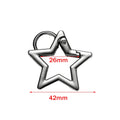 5pcs Star Small Carabiners Clips Metal Trigger Spring Rings Snap Hooks DIY Charms Accessory for Keychains Bag Purse Craft Making Oasis Select B Gun Black 42mm