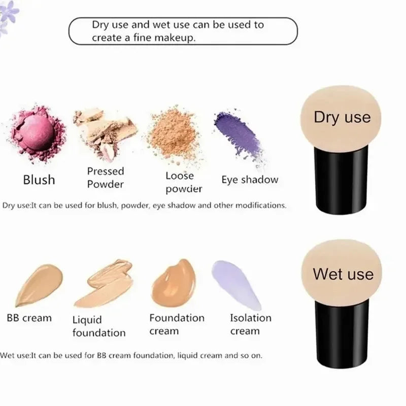 Mushroom Head Makeup Sponge Dry Wet Dual-use Cosmetic Powder Puff with Handle Case Professional Foundation Creams Beauty Tools Oasis Select