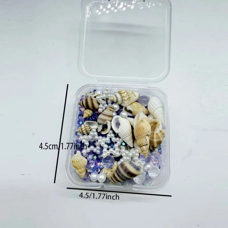 Ocean Style Nail Glitter Decorations – Star Moon Conch Resin