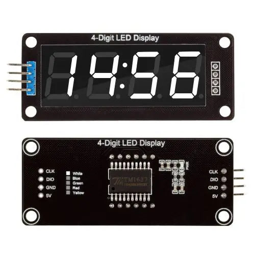 TM1637 0.36" 4 Bit LED Digital Tube Display 7 Segments Red Green Blue Yellow White LED Module Board with Pin for Arduino Oasis Select White light