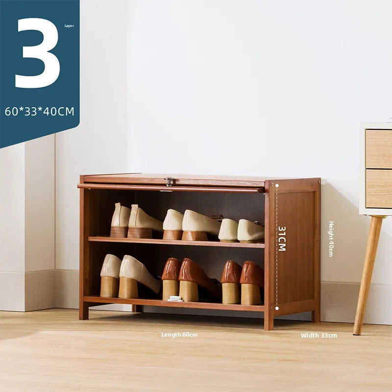 Imitation rattan woven shoe cabinet, simple shoe rack at the door of the home, economical storage, multi-layer dust-proof Oasis Select Three layers 60 long