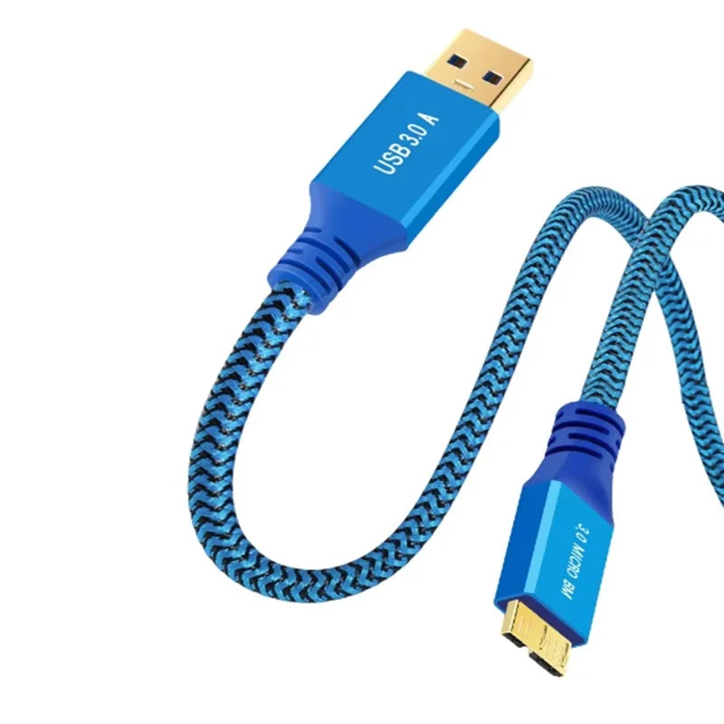 1m 3m USB 3.0 Micro B Cable 5Gbps Data Cable 3A Fast Charging External HDD Cable USB Cord for Samsung Hard Disk SSD Sata Cable Oasis Select