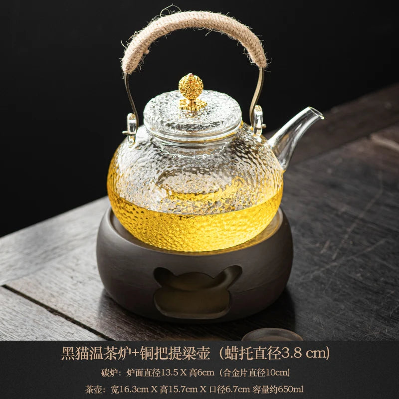 Terracotta Multi-functional Candle Tea Boiling Base Warm Tea Baking Tea Furnace Heating Insulation Furnace Oasis Select C set