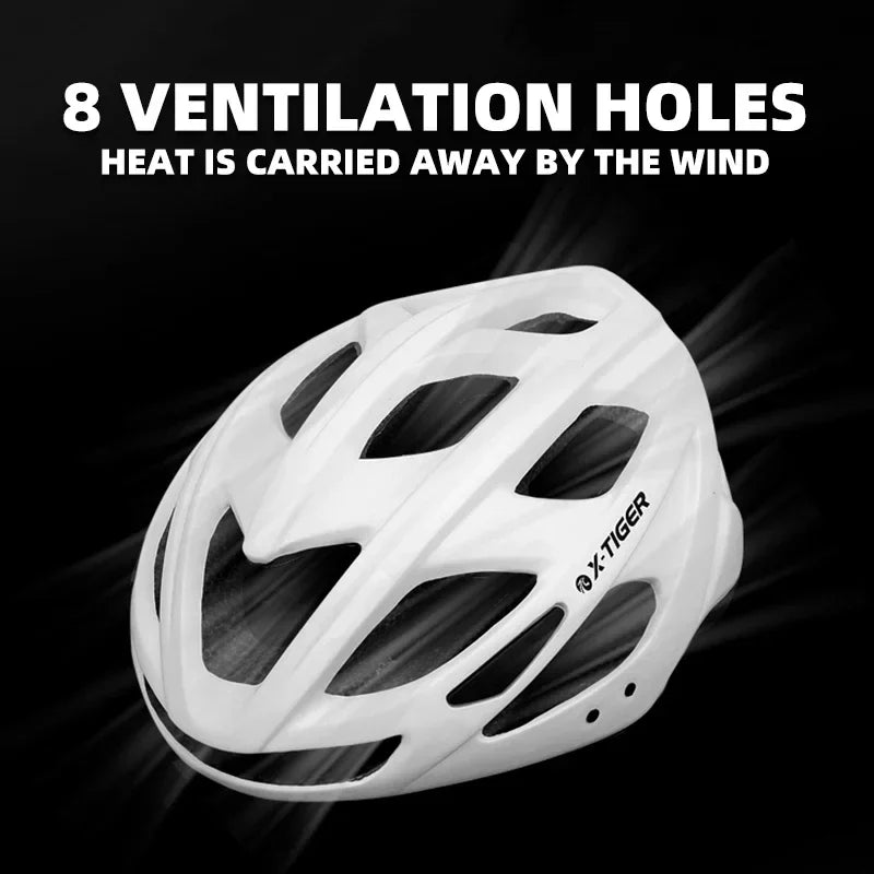 X-TIGER Cycling Helmet LED Tail Light Breathable One-piece Mountain Road Sports Bicycle Helmet Rechargeable with Brim Design Oasis Select