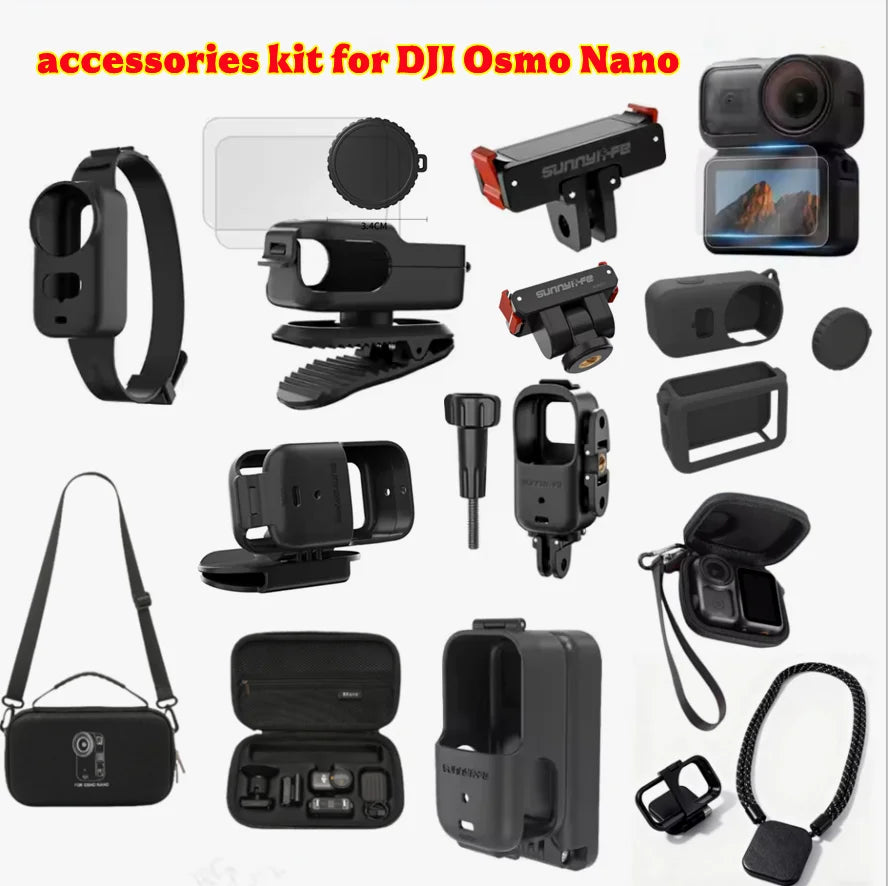 DJI Osmo Action Nano Accessories Kit – Clip, Mount & Case