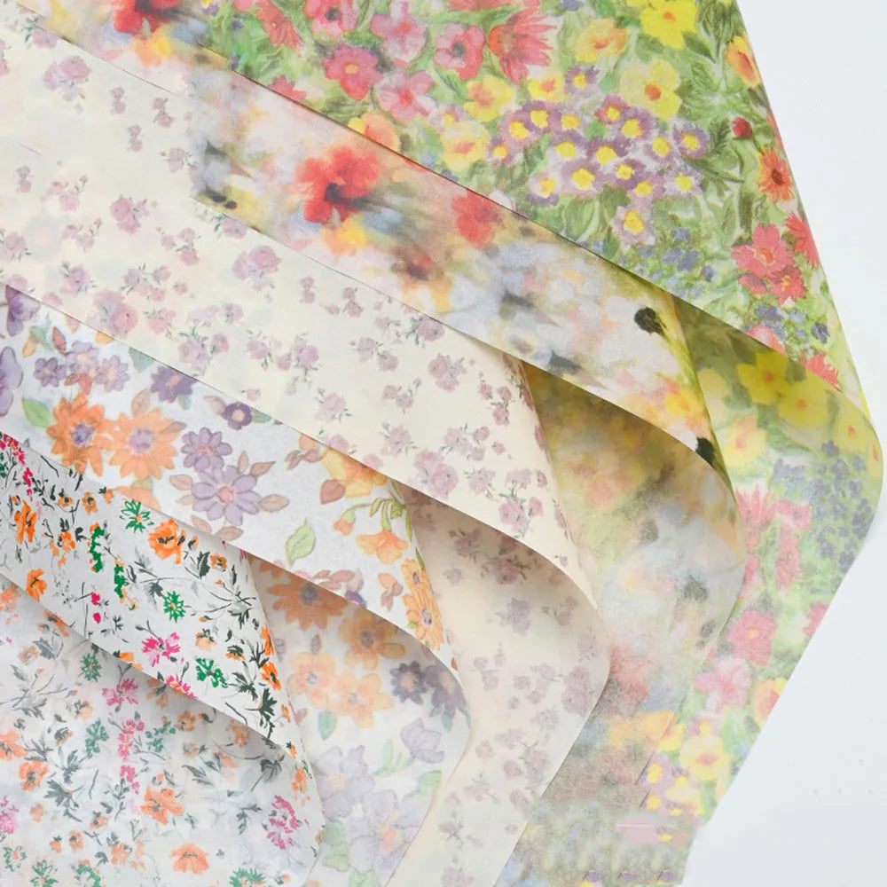 10-Sheet Vintage Floral Tissue Paper for Bouquets & Gift Wrap