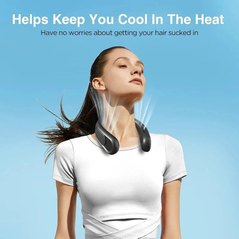 URGGU Neck Fan – 3-Speed Wearable Bladeless Cooling Fan
