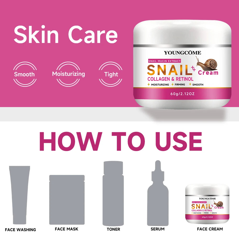YOUNGCOME Snail Mucin Collagen Anti-Aging Day Cream 30/60g Anti-Aging Face Cream Oasis Select