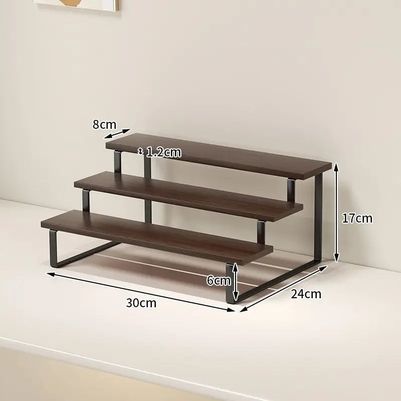 Solid Wood Desktop Ladder Shelf | Display & Storage Rack
