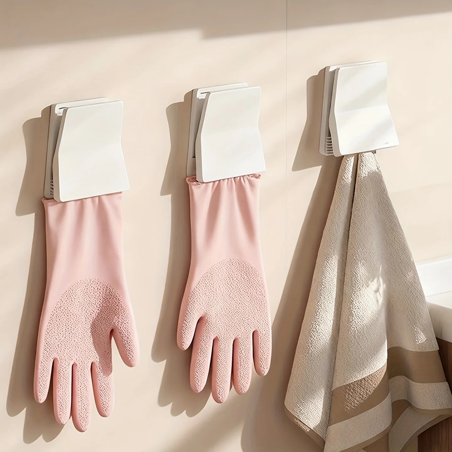 1PC Kitchen Glove Storage Dishwashing Glove Hook Household Rubber Glove Placement Rack Cloth Clip Hook Hanging Gloves Oasis Select