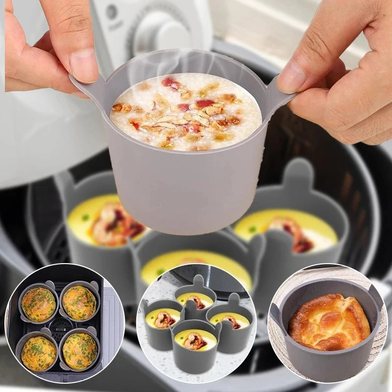 4-Pack Silicone Egg Poacher Cups for Air Fryer & Baking Silicone Baking Molds Oasis Select