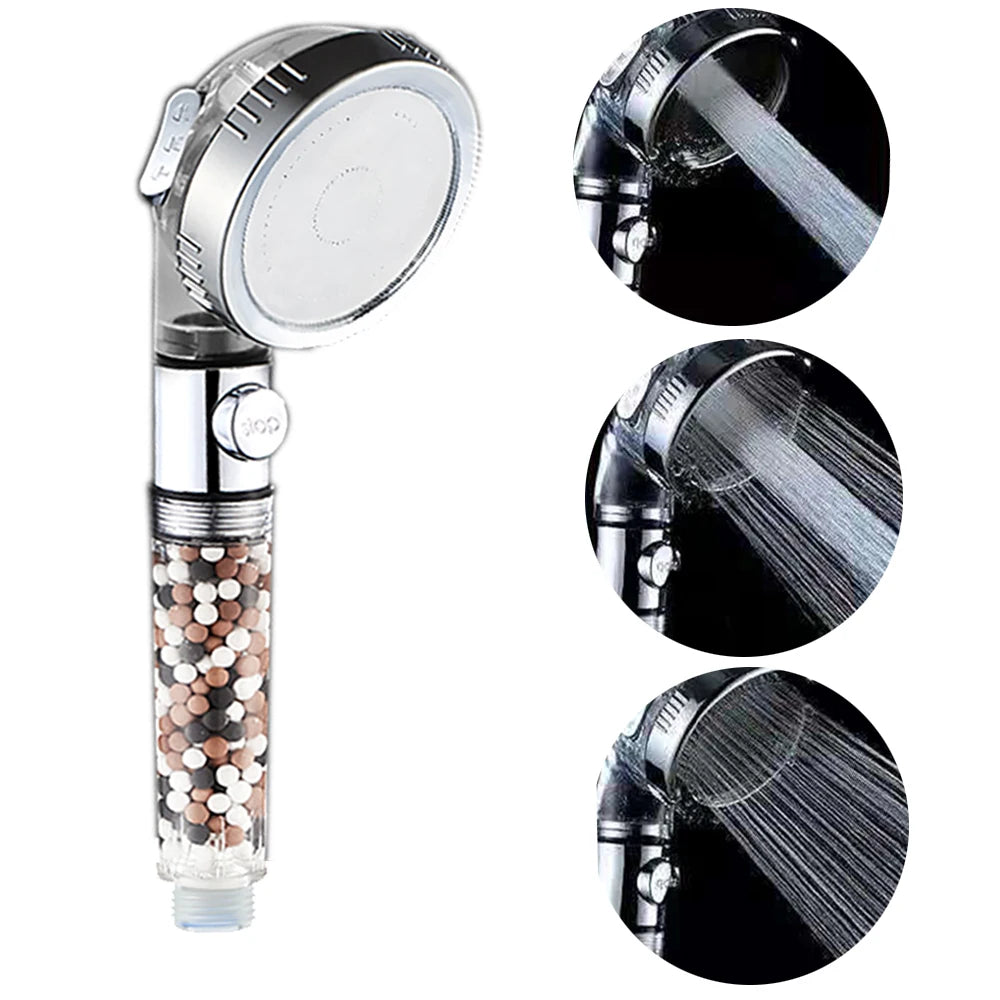 Shower Head Water Saving Flow 360 Degrees Rotating With Small Fan ABS Rain High Pressure spray Nozzle Bathroom Accessories Oasis Select FLZHS