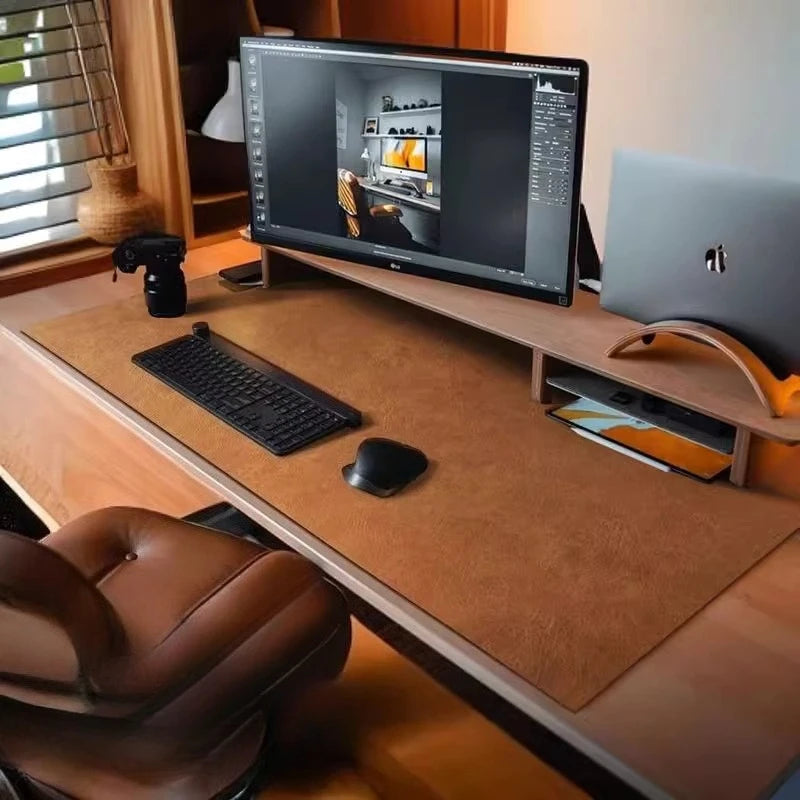 Leather-textured Computer Desk Mat Is Waterproof Dirt-resistant Wear-resistant and Heat-resistant. Mouse Mat and Office Desk Mat Oasis Select