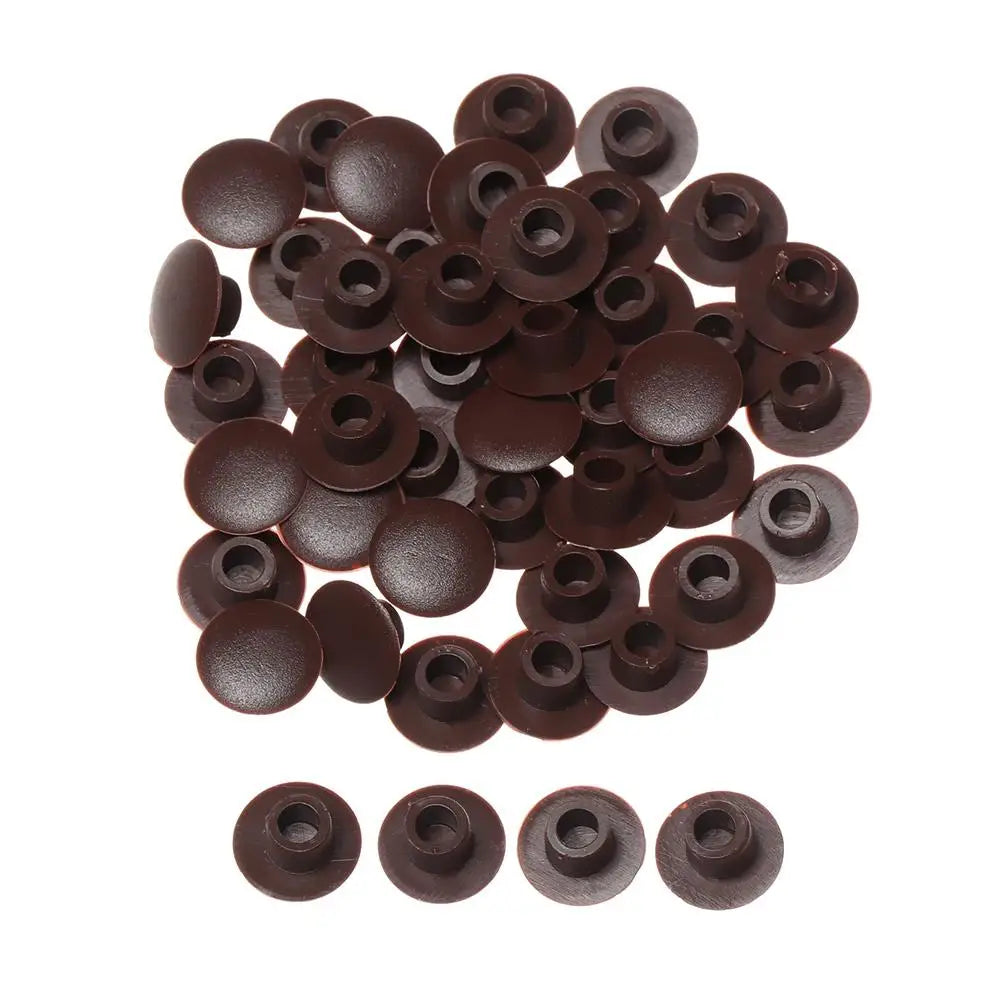50Pcs Practical Exterior Hole Ornament Hardware Screw Decor Furniture Hole Covers Protective Cap Dust Plug Stopper Oasis Select 6mm-dark brown