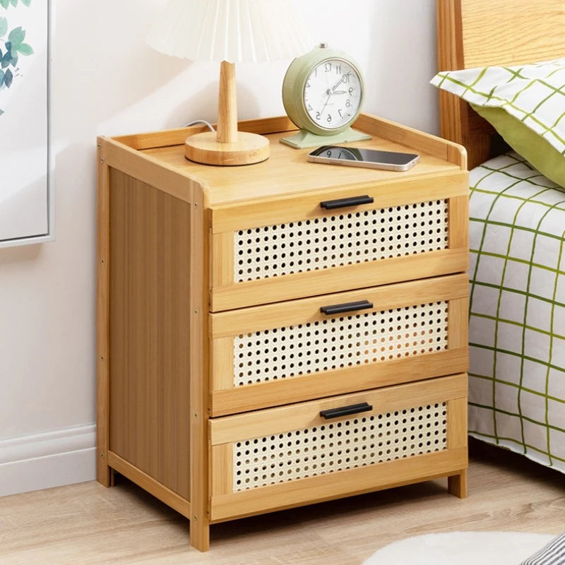Bedroom bedside table drawer storage cabinet household living room snack locker storage box simple bedside locker Oasis Select