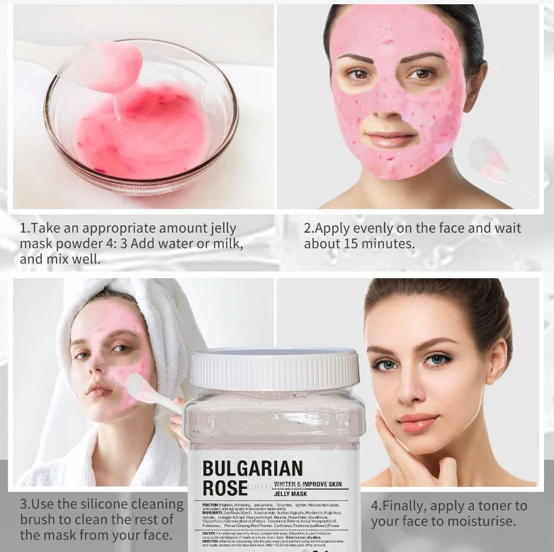 650g Gold Jelly Mask Powder Vampire DIY Plant Powder Masks Peel Off Vitamin C Hyaluronic Acid Facial Skin Care Rose Mud Mask Oasis Select