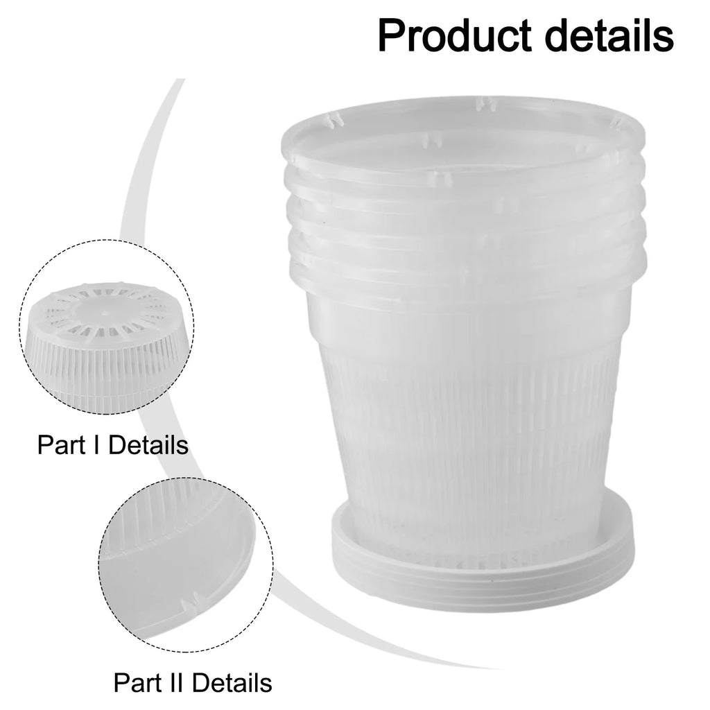 5pcs Orchid Pot With Saucers Plastic Clear Flower Plant Repotting Pot With Holes Breathable Flower Plant Pot For Nursery Oasis Select