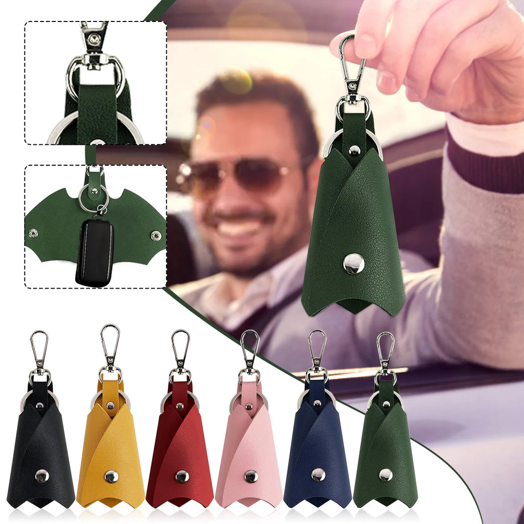 Fashion Creative Bat Shape PU Leather Keychain Men Women Key Holder Organizer Pouch Split Car Key Wallet Housekeeper Keyring Oasis Select