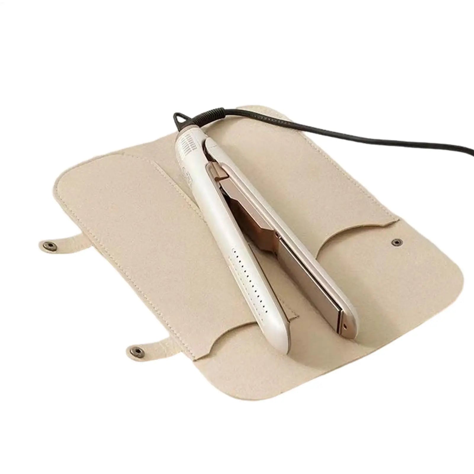 Curling Iron Travel Bag Straightener Curler Storage Flat Iron Case Heat Insulation Pad for Brush Attachments Clipper Comb Curler Oasis Select