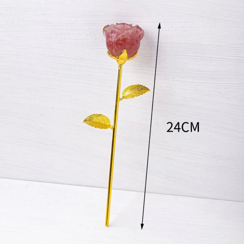 Crystal Rose Figurine Ornament | Romantic Gift & Home Decor