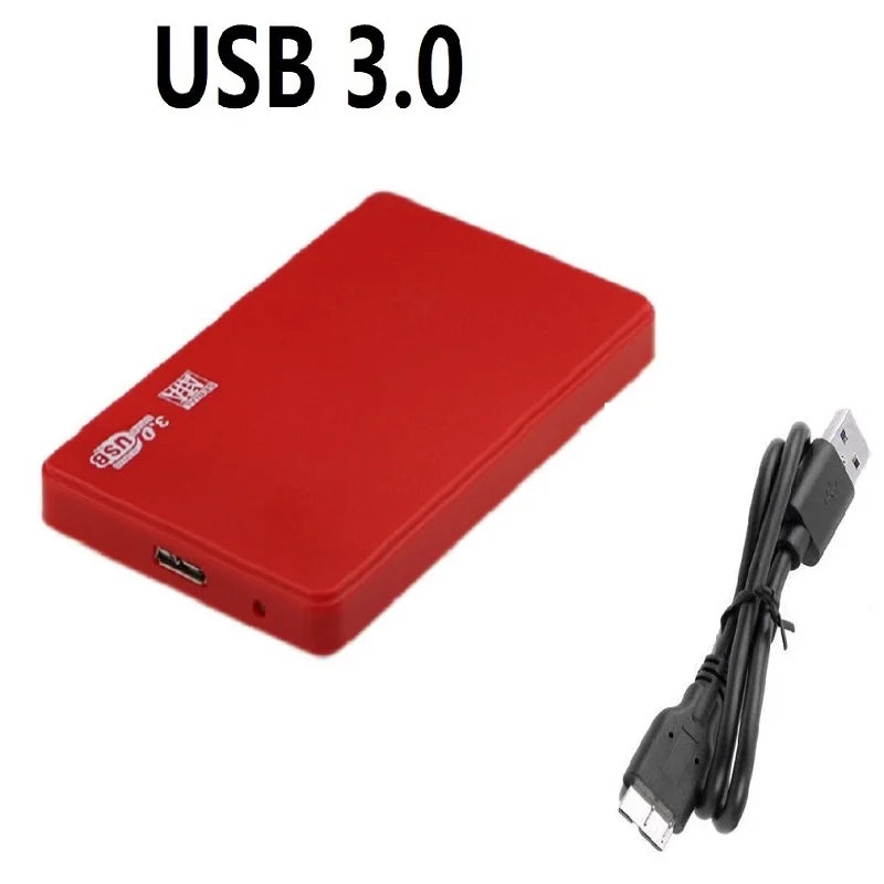 5Gbps USB 3.0 To 2.5 Inch Hard Drive Case SATA HDD SSD Enclosure External Hard Drive Disk Box for PC Laptop Smartphone PS5 Oasis Select Red