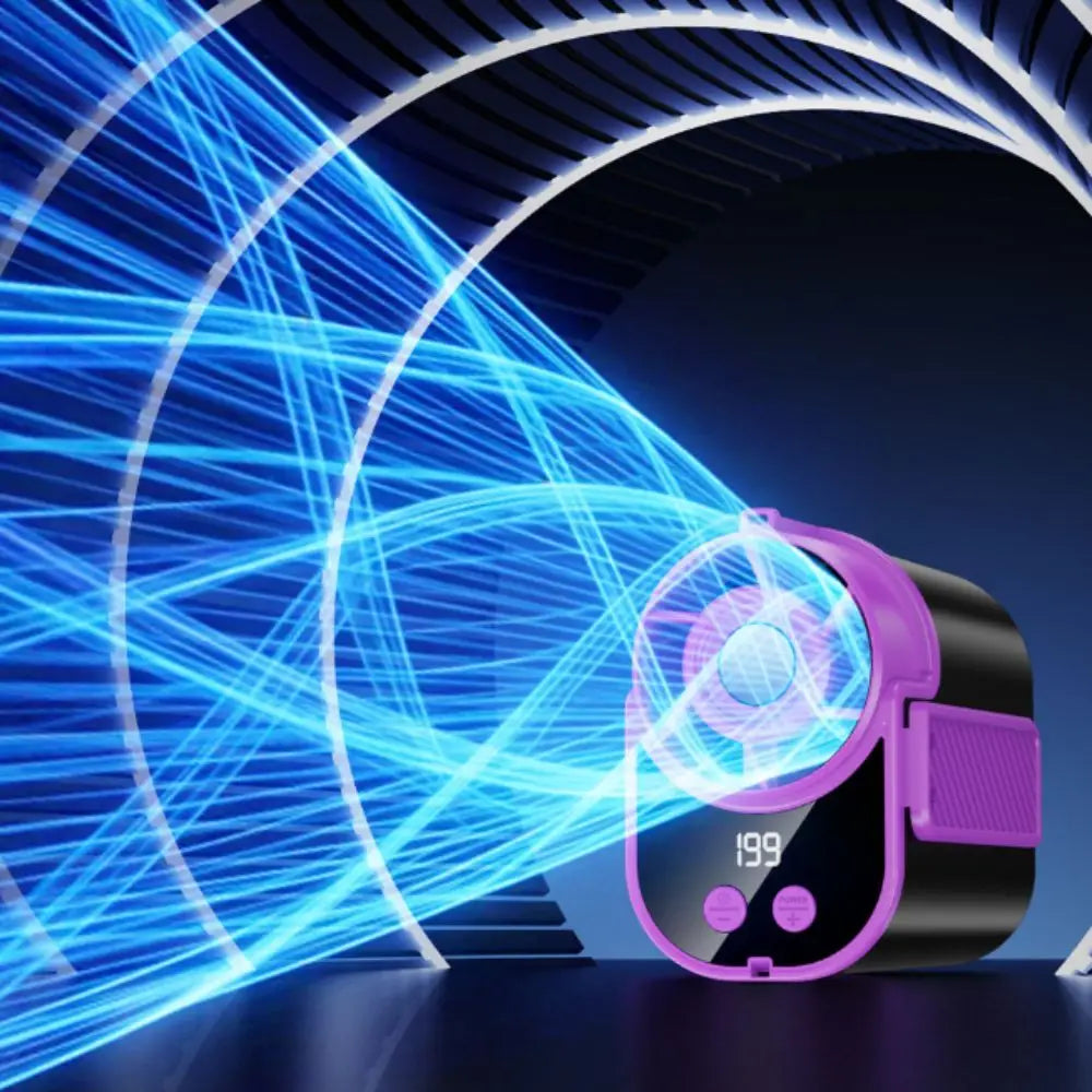 LED Display Waist Clip Fan Strong Airflow High-Speed Hanging Neck Fan Dual Wearing Solid Clip Structure Mini Cooling Fan Oasis Select
