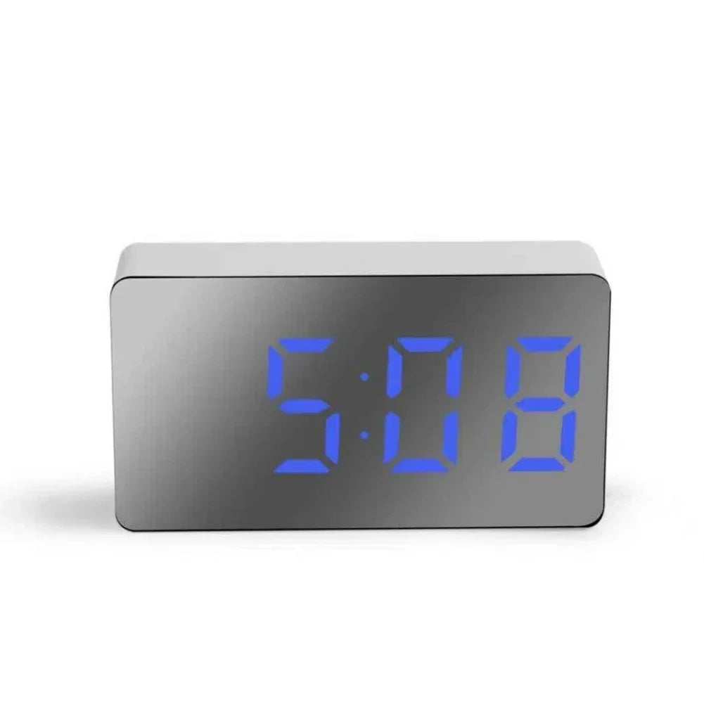 Bedroom And Office LED Mirror Clock Flexible Power Supply Clock Battery Operated Green Convenient Travel Clock Oasis Select Blue China Mainland