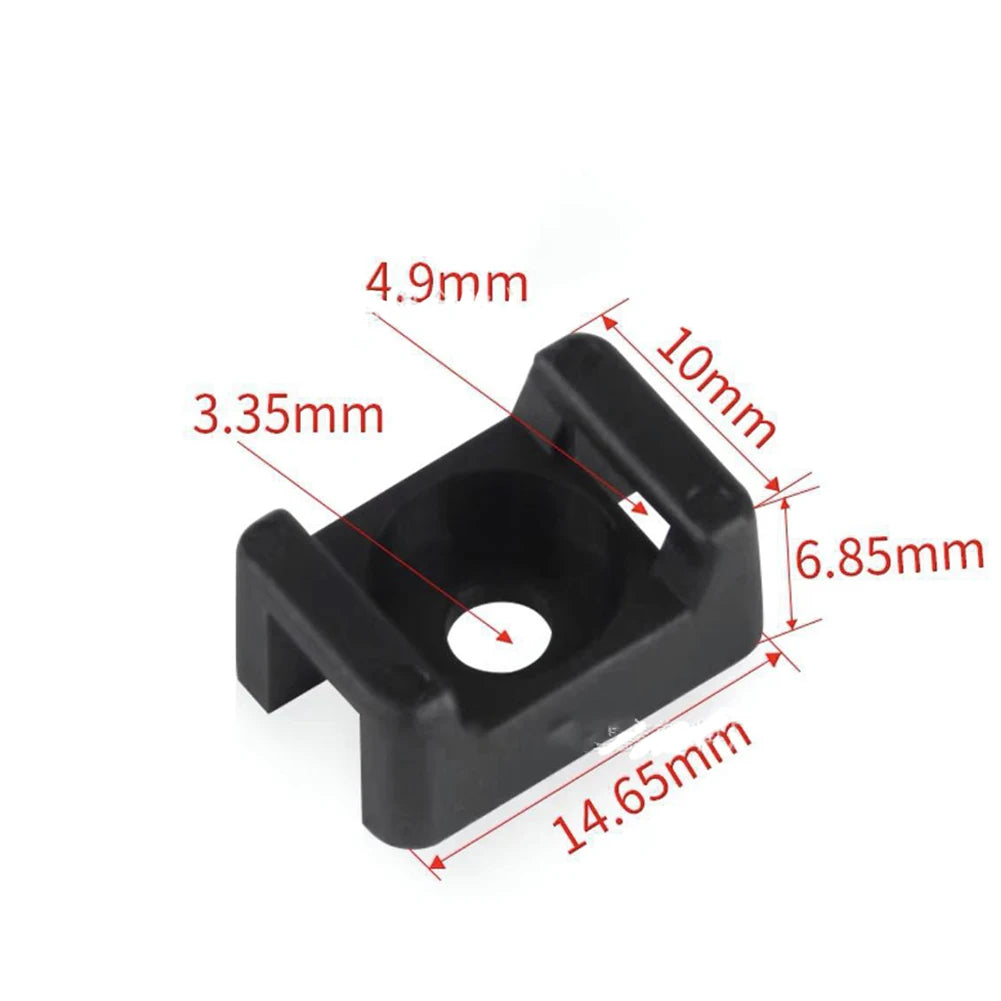 50pcs Cable Zip Ties Base Mount Screw Fixing Wire Holder Organizer Retardant Black 2Sizes Oasis Select 1STM-1 3MM hole