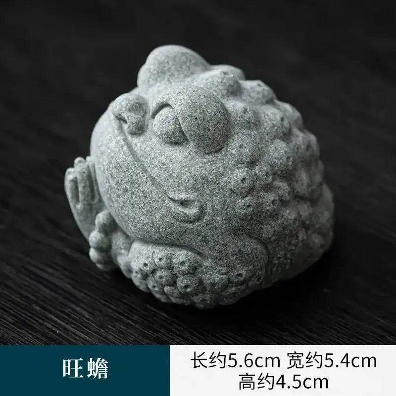 National Trend Green Sandstone Small Ornament Home Desktop Decoration Tea Table Tea Tray Decoration Paperweight Cover Pen Holder Oasis Select Prosperous Toad