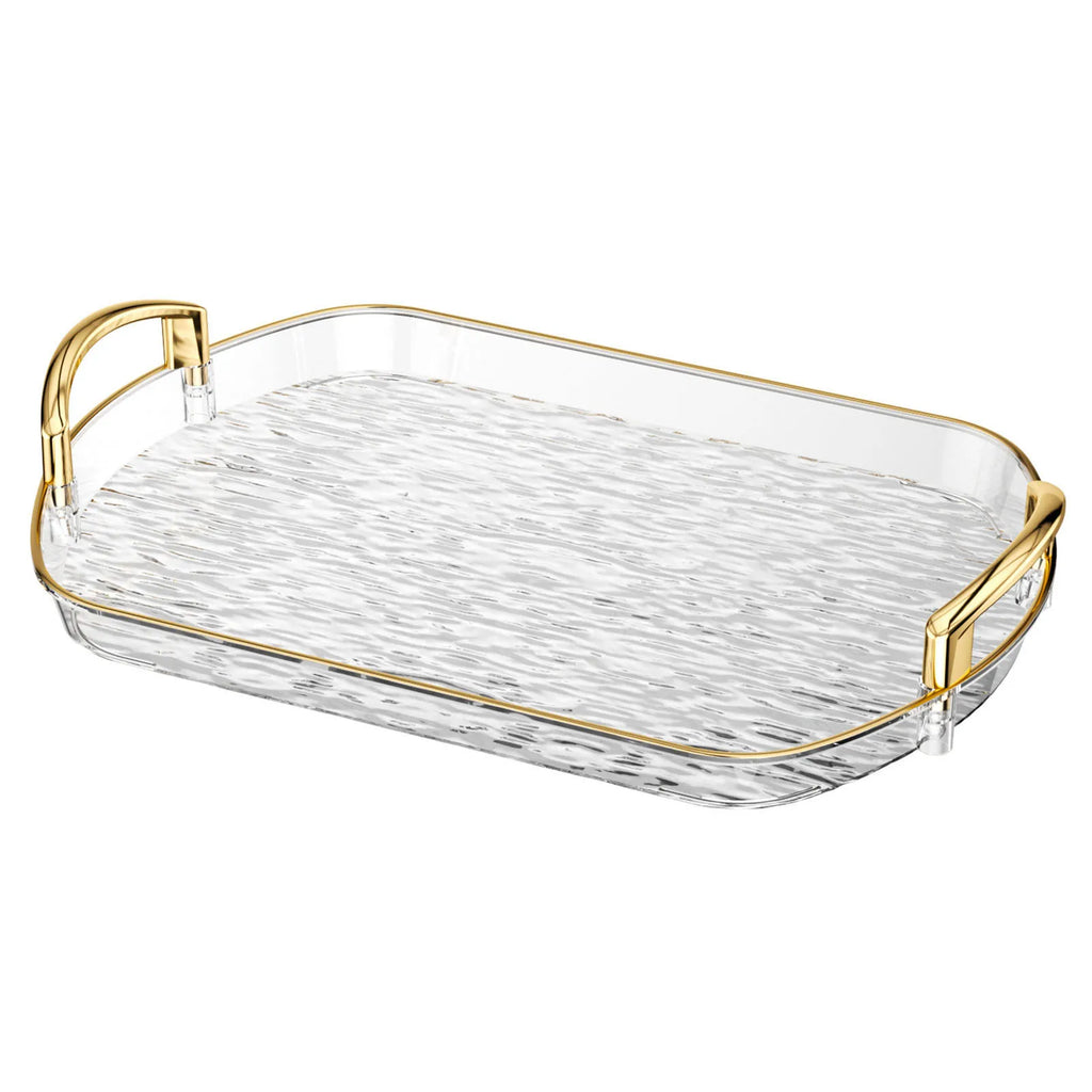 Clear Plastic Serving Tray with Dual Handles | Large Food Platter