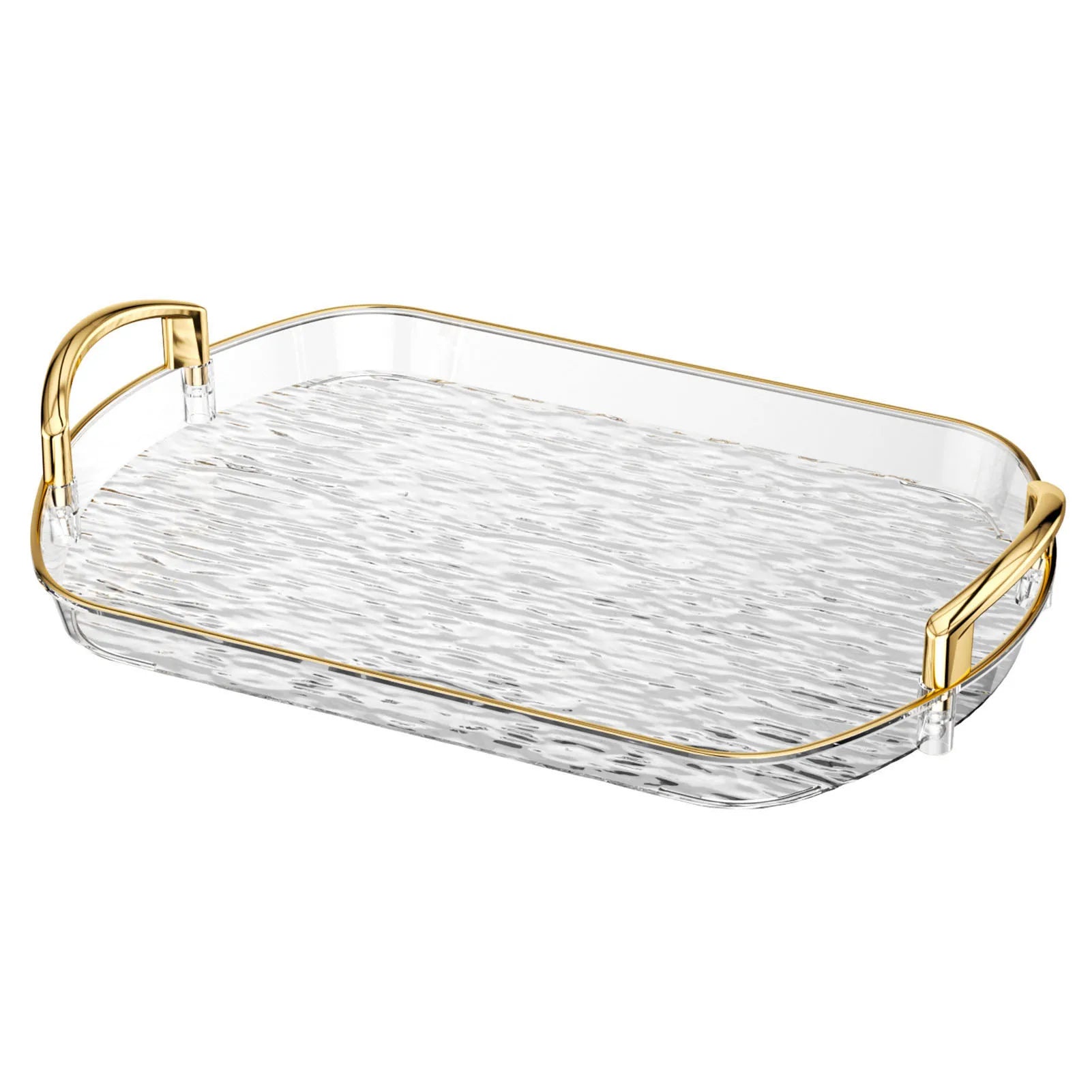 Clear Plastic Serving Tray with Dual Handles | Large Food Platter